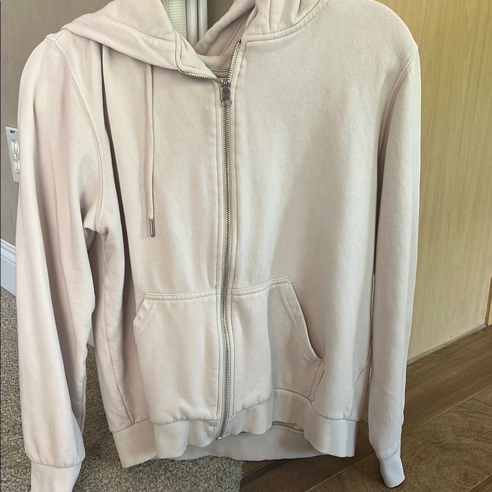 Cream Zip-Up Hoodie